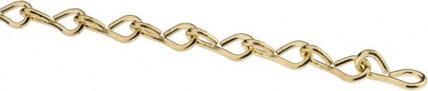 Made in USA - 0.08" Diam Steel Single Jack Chain - 16 Lb Load Limit, #14, Brass Plated Finish - Strong Tooling