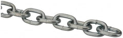 Made in USA - 0.08" Diam Steel Double Loop Chain - 90 Lb Load Limit, #3, Pre-Galvanized Finish, 1.49" Inside Length - Strong Tooling