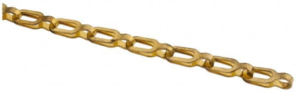 Made in USA - 0.023" Diam Brass Plumber's Safety Chain - 30 Lb Load Limit, #1/0, Standard Finish, 0.55" Inside Length - Strong Tooling