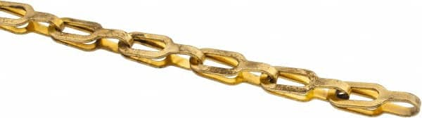 Made in USA - 0.028" Diam Brass Plumber's Safety Chain - 40 Lb Load Limit, #1, Standard Finish, 0.65" Inside Length - Strong Tooling