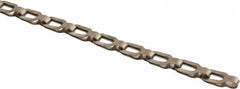 Made in USA - 0.018" Diam Brass Plumber's Safety Chain - 23 Lb Load Limit, #2/0, Nickel Plated Finish, 0.55" Inside Length - Strong Tooling