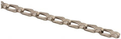 Made in USA - 0.023" Diam Brass Plumber's Safety Chain - 30 Lb Load Limit, #1/0, Nickel Plated Finish, 0.55" Inside Length - Strong Tooling