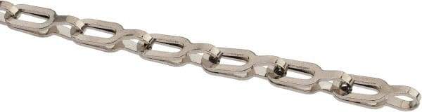 Made in USA - 0.028" Diam Brass Plumber's Safety Chain - 40 Lb Load Limit, #1, Nickel Plated Finish, 0.65" Inside Length - Strong Tooling