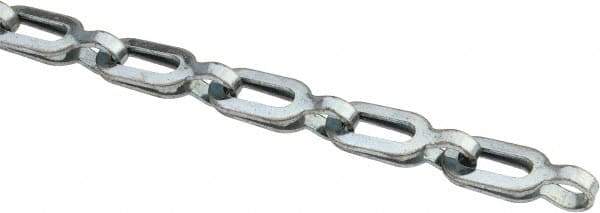 Made in USA - 0.028" Diam Steel Plumber's Safety Chain - 63 Lb Load Limit, #2, Zinc Plated Finish, 0.7" Inside Length - Strong Tooling