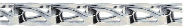 Made in USA - 0.05" Diam Steel Sash Chain - 175 Lb Load Limit, #45, Nickel Plated Finish - Strong Tooling