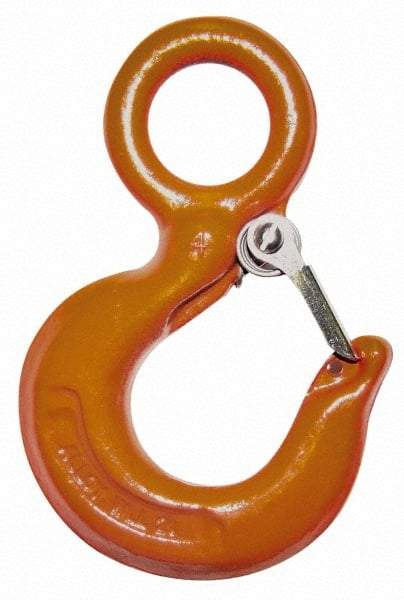 CM - Chain Grade 43, Carbon Steel Eye Hook - 1-1/2" Hook Throat, 5.78" Reach, 1.56" Eye ID, 7.97" OAL, Galvanized Finish - Strong Tooling