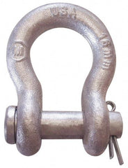 CM - 7/8" Nominal Chain Size, 7 Ton Carbon Steel Loose Anchor Shackle - 7/8" Diam, 1" Pin Diam, 3-1/8" High x 1-7/16" Wide Inside Jaw, 2-1/16" Inside Width, 2" Max Body Thickness - Strong Tooling