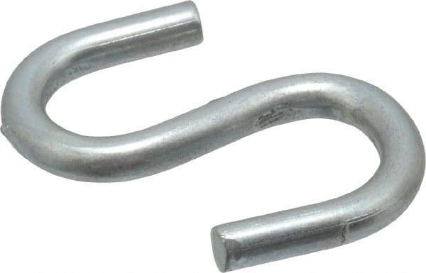 Campbell - Trade Size #40, Carbon Steel Zinc Plated S-Hook - 42 Lb Capacity, 0.134" Wire, 1" OAL - Strong Tooling