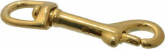 Value Collection - 3" Long Oval Swivel Eye Bolt Snap - Solid Brass with 1/4" Snap Opening - Strong Tooling