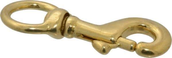 Value Collection - 3-1/8" Long Oval Swivel Eye Bolt Snap - Solid Brass with 5/16" Snap Opening - Strong Tooling