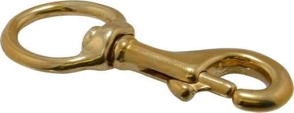 Value Collection - 3-5/8" Long Oval Swivel Eye Bolt Snap - Solid Brass with 3/8" Snap Opening - Strong Tooling