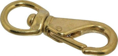 Value Collection - 3-1/4" Long Swivel Eye Boat Snap - Solid Brass with 3/8" Snap Opening - Strong Tooling