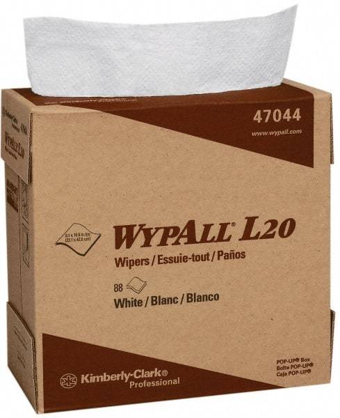 WypAll - L20 Dry General Purpose Wipes - Pop-Up, 16-3/4" x 9" Sheet Size, White - Strong Tooling