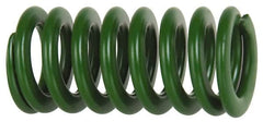 Associated Spring Raymond - 50mm Hole Diam, 25mm Rod Diam, 3-1/2" Free Length, Green Die Spring - 3815 N Max Deflection, 35mm Max Deflection, Light Duty, Chromium Alloy Steel - Strong Tooling