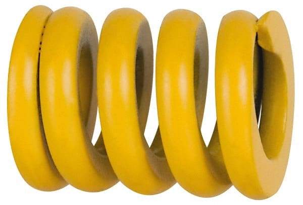 Associated Spring Raymond - 40mm Hole Diam, 20mm Rod Diam, 152mm Free Length, Yellow Die Spring - 6384 N Max Deflection, 38mm Max Deflection, Extra Strong, Chromium Alloy Steel - Strong Tooling