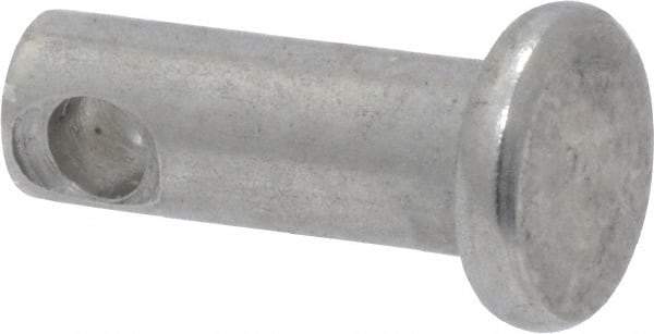 Made in USA - 3/16" Pin Diam, 1/2" OAL, Standard Clevis Pin - 3/32" Hole, 13/32" Usable Length, Uncoated Stainless Steel - Strong Tooling