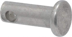 Made in USA - 3/16" Pin Diam, 1/2" OAL, Standard Clevis Pin - 3/32" Hole, 13/32" Usable Length, Uncoated Stainless Steel - Strong Tooling