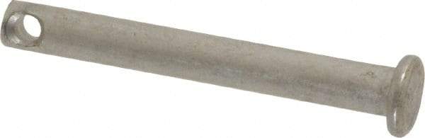 Made in USA - 3/16" Pin Diam, 1-1/2" OAL, Standard Clevis Pin - 3/32" Hole, 1-13/32" Usable Length, Uncoated Stainless Steel - Strong Tooling