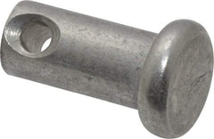 Made in USA - 1/4" Pin Diam, 1/2" OAL, Standard Clevis Pin - 3/32" Hole, 13/32" Usable Length, Uncoated Stainless Steel - Strong Tooling