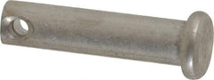 Made in USA - 1/4" Pin Diam, 1" OAL, Standard Clevis Pin - 3/32" Hole, 29/32" Usable Length, Uncoated Stainless Steel - Strong Tooling