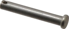 Made in USA - 1/4" Pin Diam, 1-5/8" OAL, Standard Clevis Pin - 3/32" Hole, 1-17/32" Usable Length, Uncoated Stainless Steel - Strong Tooling