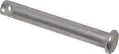 Made in USA - 1/4" Pin Diam, 1-3/4" OAL, Standard Clevis Pin - 3/32" Hole, 1-21/32" Usable Length, Uncoated Stainless Steel - Strong Tooling