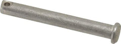 Made in USA - 1/4" Pin Diam, 2" OAL, Standard Clevis Pin - 3/32" Hole, 1-29/32" Usable Length, Uncoated Stainless Steel - Strong Tooling