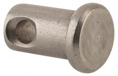 Made in USA - 5/16" Pin Diam, 1/2" OAL, Standard Clevis Pin - 9/64" Hole, 23/64" Usable Length, Uncoated Stainless Steel - Strong Tooling