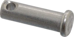 Made in USA - 5/16" Pin Diam, 1" OAL, Standard Clevis Pin - 9/64" Hole, 55/64" Usable Length, Uncoated Stainless Steel - Strong Tooling