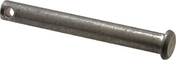 Made in USA - 5/16" Pin Diam, 2-1/2" OAL, Standard Clevis Pin - 9/64" Hole, 2-23/64" Usable Length, Uncoated Stainless Steel - Strong Tooling