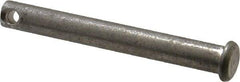 Made in USA - 5/16" Pin Diam, 2-1/2" OAL, Standard Clevis Pin - 9/64" Hole, 2-23/64" Usable Length, Uncoated Stainless Steel - Strong Tooling