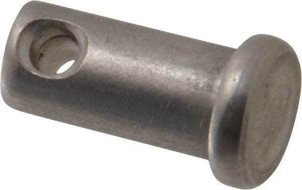 Made in USA - 3/8" Pin Diam, 3/4" OAL, Standard Clevis Pin - 5/32" Hole, 19/32" Usable Length, Uncoated Stainless Steel - Strong Tooling