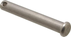 Made in USA - 3/8" Pin Diam, 2-1/2" OAL, Standard Clevis Pin - 5/32" Hole, 2-11/32" Usable Length, Uncoated Stainless Steel - Strong Tooling