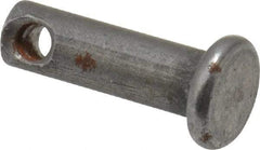 Made in USA - 3/16" Pin Diam, 19/32" OAL, Standard Clevis Pin - 3/32" Hole, 1/2" Usable Length, Uncoated Steel - Strong Tooling