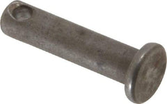 Made in USA - 3/16" Pin Diam, 3/4" OAL, Standard Clevis Pin - 3/32" Hole, 21/32" Usable Length, Uncoated Steel - Strong Tooling