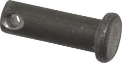 Made in USA - 1/4" Pin Diam, 3/4" OAL, Standard Clevis Pin - 3/32" Hole, 21/32" Usable Length, Uncoated Steel - Strong Tooling