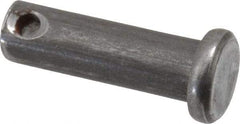 Made in USA - 1/4" Pin Diam, 51/64" OAL, Standard Clevis Pin - 3/32" Hole, 45/64" Usable Length, Uncoated Steel - Strong Tooling