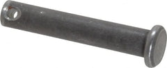 Made in USA - 1/4" Pin Diam, 1-3/8" OAL, Standard Clevis Pin - 3/32" Hole, 1-9/32" Usable Length, Uncoated Steel - Strong Tooling