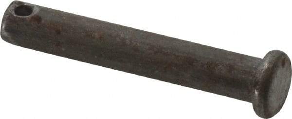 Made in USA - 1/4" Pin Diam, 1-1/2" OAL, Standard Clevis Pin - 3/32" Hole, 1-13/32" Usable Length, Uncoated Steel - Strong Tooling