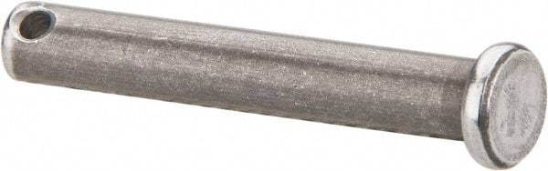 Made in USA - 1/4" Pin Diam, 1-5/8" OAL, Standard Clevis Pin - 3/32" Hole, 1-17/32" Usable Length, Uncoated Steel - Strong Tooling