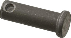 Made in USA - 3/8" Pin Diam, 1-1/8" OAL, Standard Clevis Pin - 5/32" Hole, 31/32" Usable Length, Uncoated Steel - Strong Tooling