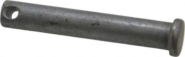 Made in USA - 3/8" Pin Diam, 2-1/4" OAL, Standard Clevis Pin - 5/32" Hole, 2-3/32" Usable Length, Uncoated Steel - Strong Tooling