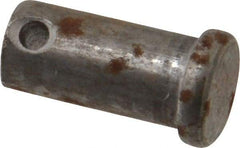 Made in USA - 1/2" Pin Diam, 1" OAL, Standard Clevis Pin - 5/32" Hole, 27/32" Usable Length, Uncoated Steel - Strong Tooling