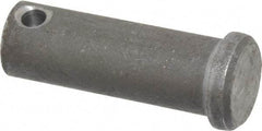 Made in USA - 1/2" Pin Diam, 1-27/64" OAL, Standard Clevis Pin - 5/32" Hole, 1-17/64" Usable Length, Uncoated Steel - Strong Tooling