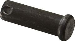 Made in USA - 1/2" Pin Diam, 1-1/2" OAL, Standard Clevis Pin - 5/32" Hole, 1-11/32" Usable Length, Uncoated Steel - Strong Tooling