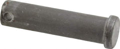 Made in USA - 1/2" Pin Diam, 2" OAL, Standard Clevis Pin - 5/32" Hole, 1-27/32" Usable Length, Uncoated Steel - Strong Tooling