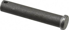 Made in USA - 1/2" Pin Diam, 2-5/8" OAL, Standard Clevis Pin - 5/32" Hole, 2-15/32" Usable Length, Uncoated Steel - Strong Tooling