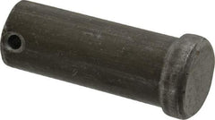 Made in USA - 1" Pin Diam, 2-1/2" OAL, Standard Clevis Pin - 13/64" Hole, 2-19/64" Usable Length, Uncoated Steel - Strong Tooling