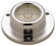 Geier & Bluhm, Inc. - 1-3/4 Inch Base Diameter x 0.63 Inch Overall Height, 1 Circle, Brass Bull's Eye Circular Level - 0.315 Inch Vial Diameter, 13/16 Inch Inner Diameter, 0.12 Inch Mounting Hole Diameter, 0.1 Inch Sensitivity, -40 to 160°F, Cross Lines - Strong Tooling