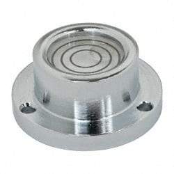 Geier & Bluhm, Inc. - 1 Inch Base Diameter x 0.44 Inch Overall Height, 3 Circles, Brass Bull's Eye Circular Level - 0.218 Inch Vial Diameter, 1/2 Inch Inner Diameter, 0.093 Inch Mounting Hole Diameter, 30 min Sensitivity, -40 to 160°F - Strong Tooling